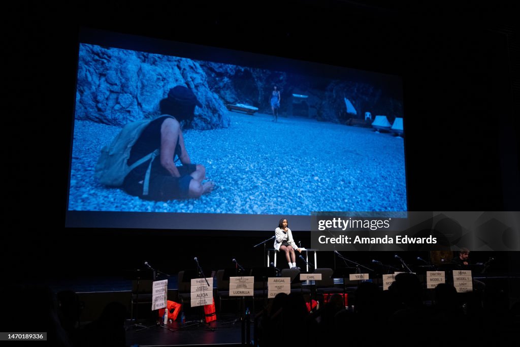 Ayo Edebiri and Ruben Östlund attend the Film Independent Live Read
