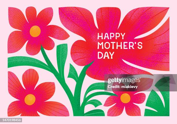 happy mothers day - mothers day flowers stock illustrations