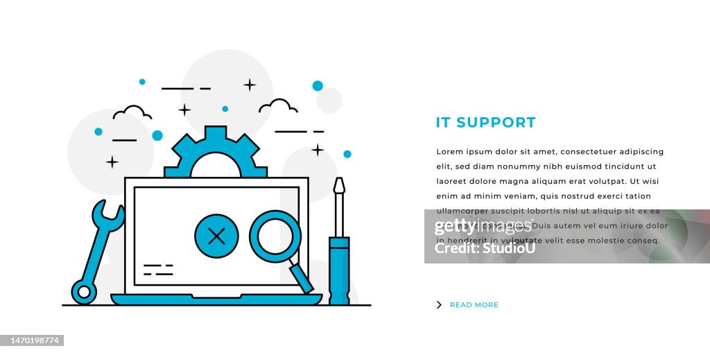 It Support Concept Web Banner Design High-Res Vector Graphic - Getty Images