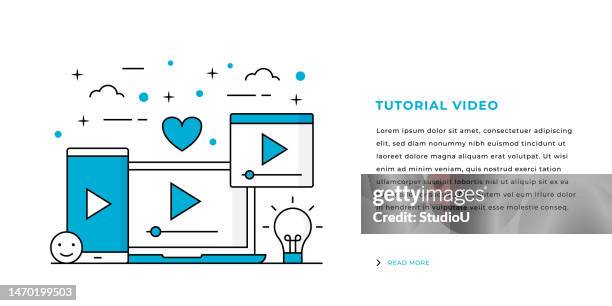 Tutorial Video Concept Web Banner Design High-Res Vector Graphic ...