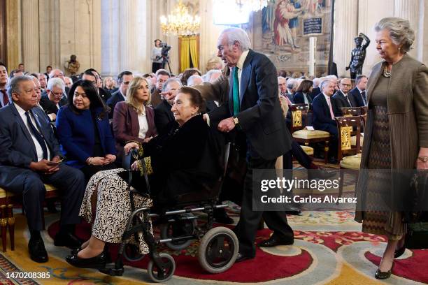 Princess Margarita de Borbon, Carlos Zurita and Princess Ana de Orleans attend the presentation of the "Digital Portal of Hispanic History" at the...