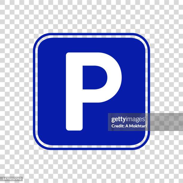 illustrations, cliparts, dessins animés et icônes de icône simple de stationnement sur fond transparent. - car parking signs