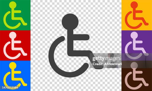 wheelchair icon set. - diversity logo stock illustrations