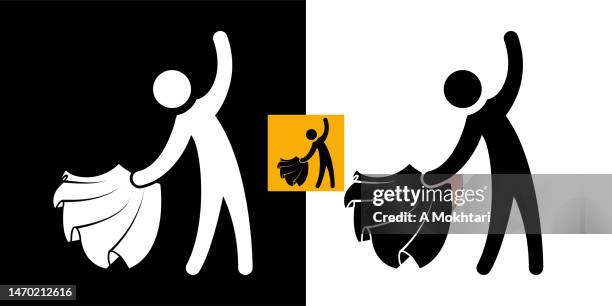 matador icon set. - yellow scarf stock illustrations