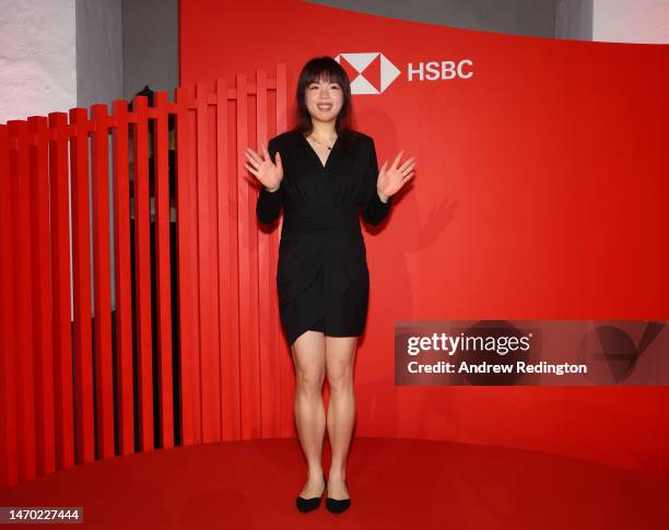 Shanshan Feng of China poses for a photo at the unveiling of the HSBC Women's World Championship 15th anniversary necklace at Como Dempsey on...