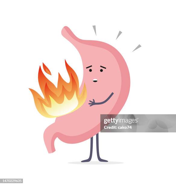 cartoon unhealthy stomach - digestive problems stock illustrations