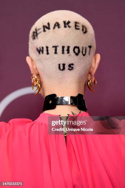 Mandi Line attends the 25th Annual Costume Designers Guild Awards - Arrivals at Fairmont Century Plaza on February 27, 2023 in Los Angeles,...