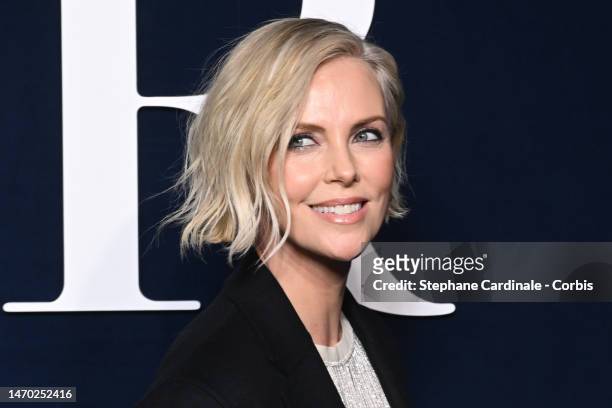 Charlize Theron attends the Christian Dior Womenswear Fall Winter 2023-2024 show as part of Paris Fashion Week on February 28, 2023 in Paris, France.