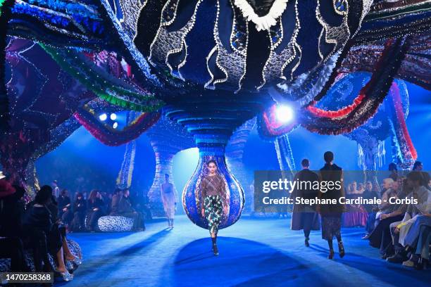Models walk the runway during the Christian Dior Womenswear Fall Winter 2023-2024 show as part of Paris Fashion Week on February 28, 2023 in Paris,...