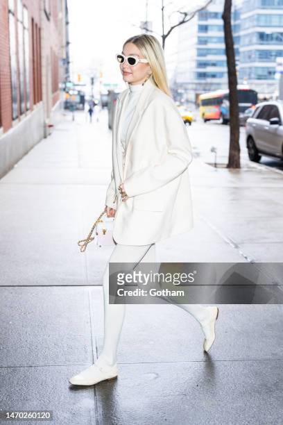 Gigi Hadid is seen in Midtown on February 28, 2023 in New York City.