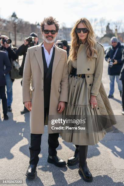 Elle Macpherson and a Guest attend the Christian Dior Womenswear Fall Winter 2023-2024 show as part of Paris Fashion Week on February 28, 2023 in...