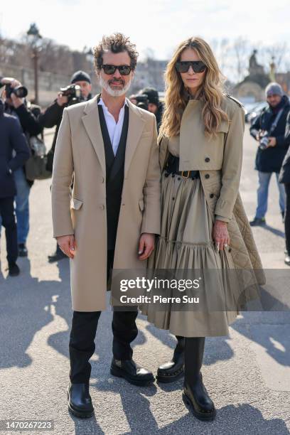 Elle Macpherson and a Guest attend the Christian Dior Womenswear Fall Winter 2023-2024 show as part of Paris Fashion Week on February 28, 2023 in...