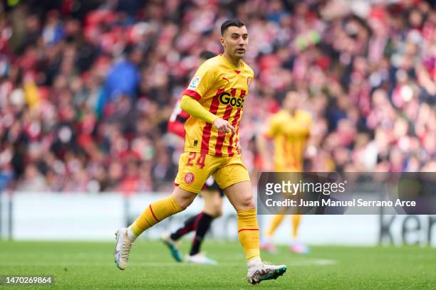 Borja Garcia of Girona FC in action during the LaLiga Santander match between Athletic Club and Girona FC at San Mames Stadium on February 26, 2023...