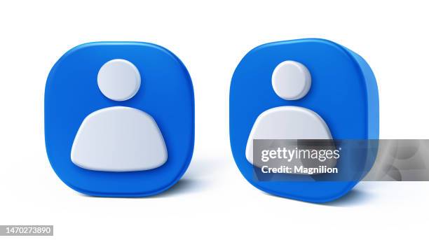 3d profile avatar icon on blue vector - verification stock illustrations