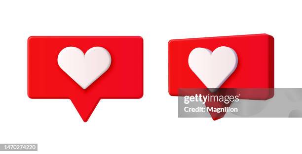 3d heart, social media vector icon - facebook icon stock illustrations