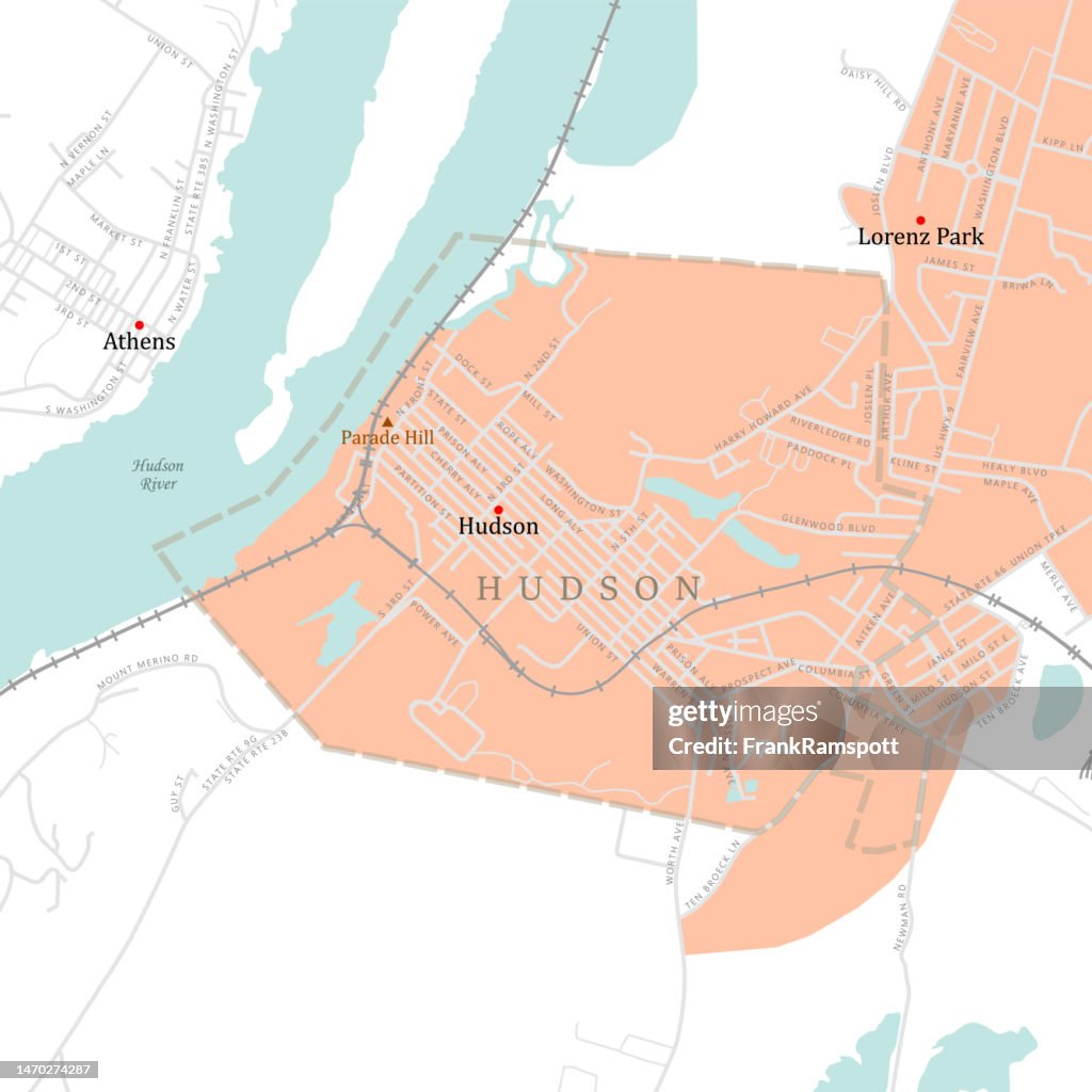 Mapa de carreteras vectoriales de NY Columbia Hudson