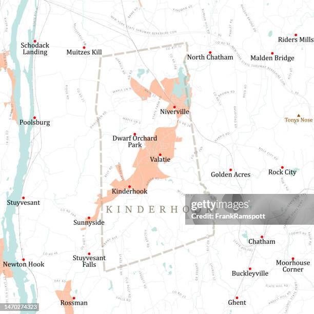 ny columbia kinderhook vector road map - chatham new york state stock illustrations