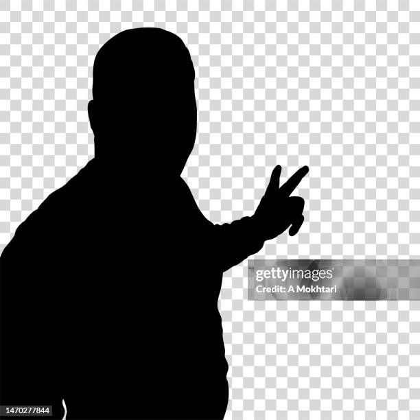 selfie silhouette on transparent background. - hand holding phone transparent background stock illustrations