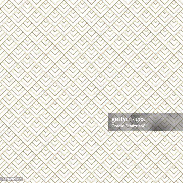 stockillustraties, clipart, cartoons en iconen met seamless geometric pattern with editable stroke - art deco