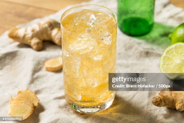 close-up of drink on table,united states,usa - ginger glasses stock-fotos und bilder