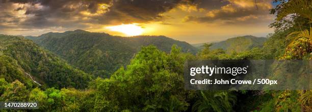 scenic view of mountains against sky during sunset,garabito,puntarenas,costa rica - puntarenas stock pictures, royalty-free photos & images