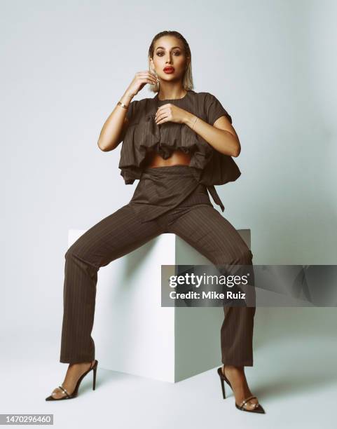 Model/influencer Rawan Abdullah Abu Zaid known as 'Roz' is photographed for L'Officiel Australia on November 22, 2022 in Los Angeles, California.