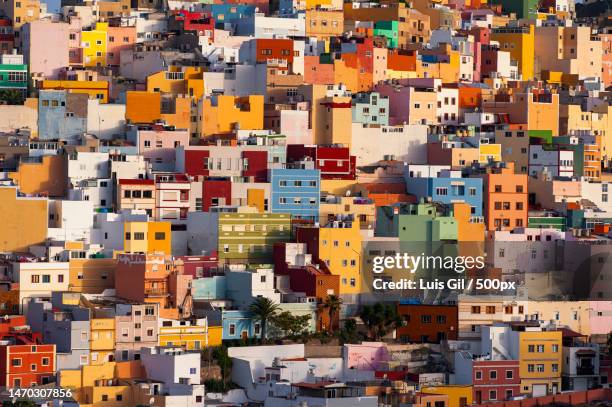 full frame shot of residential district,las palmas de gran canaria,las palmas,spain - barriada stock pictures, royalty-free photos & images