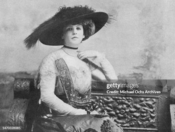 American real estate developer, rancher and inventor of the first practical windshield wiper Mary Anderson poses for a portrait circa 1900.