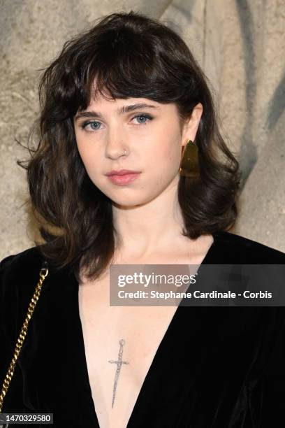 Claire Cottrill attends the Saint Laurent Womenswear Fall Winter 2023-2024 show as part of Paris Fashion Week on February 28, 2023 in Paris, France.