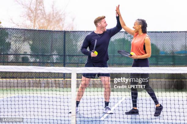 pickleball - recreational sports league stock pictures, royalty-free photos & images