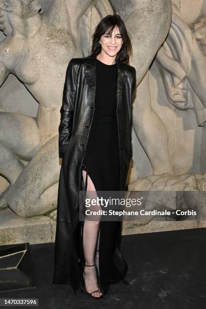 Charlotte Gainsbourg attends the Saint Laurent Womenswear Fall Winter 2023-2024 show as part of Paris Fashion Week on February 28, 2023 in Paris,...