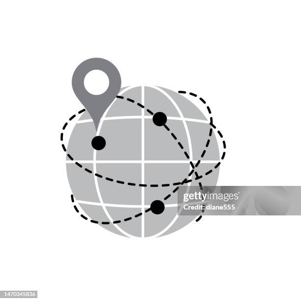 global tracking - logistics delivery and transport icon - import export logo stock illustrations