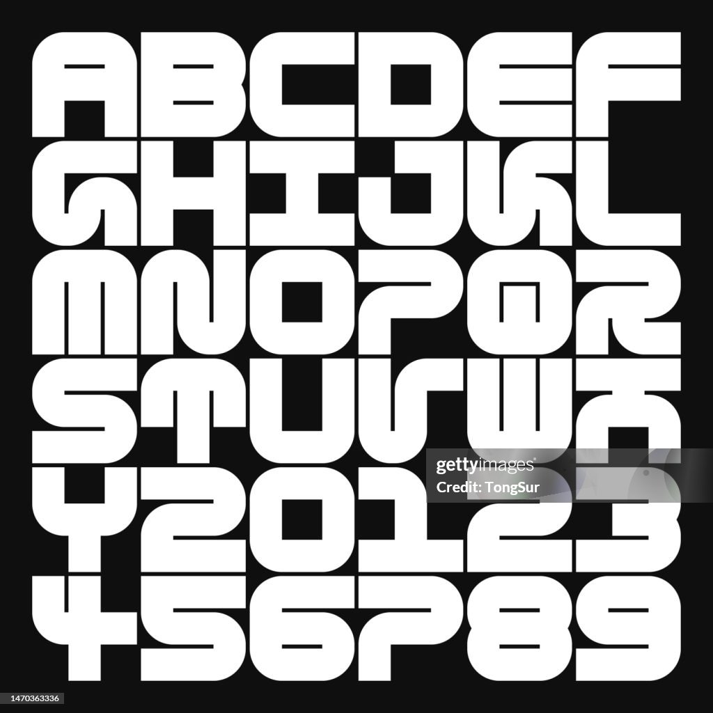 Cube Mono A2 Font - Alphabet and Numbers