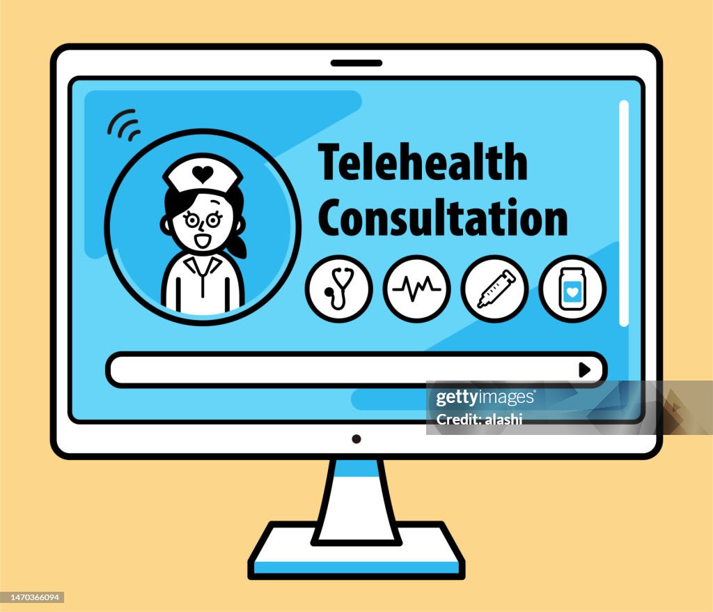Having a Telemedicine or Telehealth Consultation with a healthcare provider by laptop computer or video call