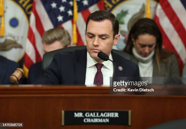 Chairman Mike Gallagher presides over the first hearing of the U.S. House Select Committee on Strategic Competition between the United States and the...