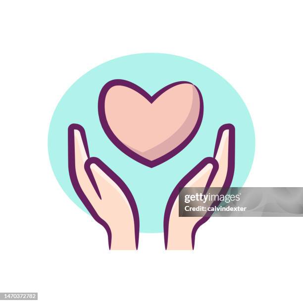 stockillustraties, clipart, cartoons en iconen met heart hands - symbols of peace