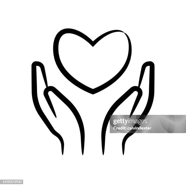 heart hands - encouragement icon stock illustrations