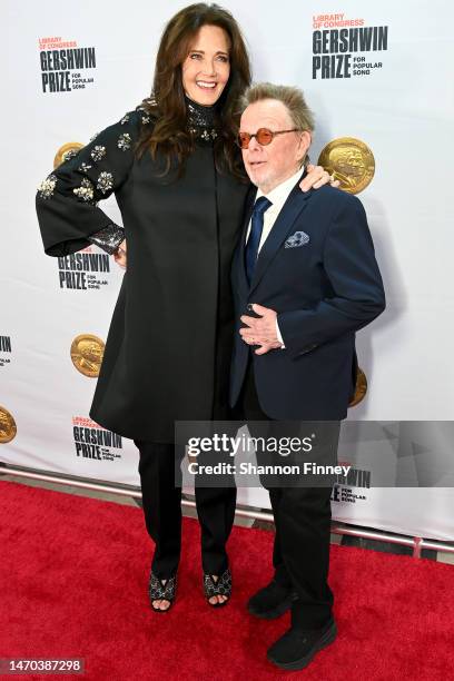 Actress Lynda Carter and singer-songwriter Paul Williams attend the 2023 Library of Congress Gershwin Prize Dinner at the Library of Congress on...
