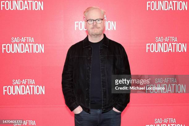 Jim Gaffigan takes part in a conversation and Q&A following a screening of "Linoleum" at SAG-AFTRA Foundation Robin Williams Center on February 28,...