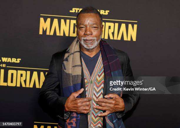 Carl Weathers attends the Los Angeles Premiere Of Disney+ "The Mandalorian" Season 3 at El Capitan Theatre on February 28, 2023 in Los Angeles,...