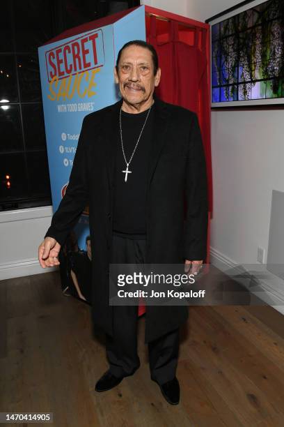 Danny Trejo attends the Raising Cane's "Secret Sauce With Todd Graves" Premiere on February 28, 2023 in Los Angeles, California.