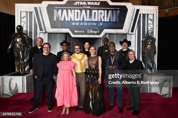 The Walt Disney Company CEO Bob Iger, Showrunner/Executive Producer Jon Favreau, Giancarlo Esposito, Amy Sedaris, Pedro Pascal, Emily Swallow, Katee...