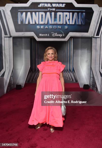 Amy Sedaris attends the Mandalorian special launch event at El Capitan Theatre in Hollywood, California on February 28, 2023.