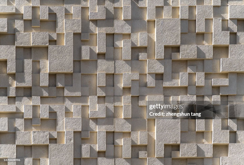 A Stone Cubes Wall