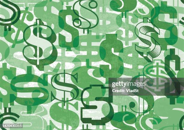 dollar sign - grunge hintergrund - amerikanische währung stock-grafiken, -clipart, -cartoons und -symbole