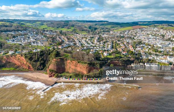 seafront in dawlish on the devon coast - town stock pictures, royalty-free photos & images