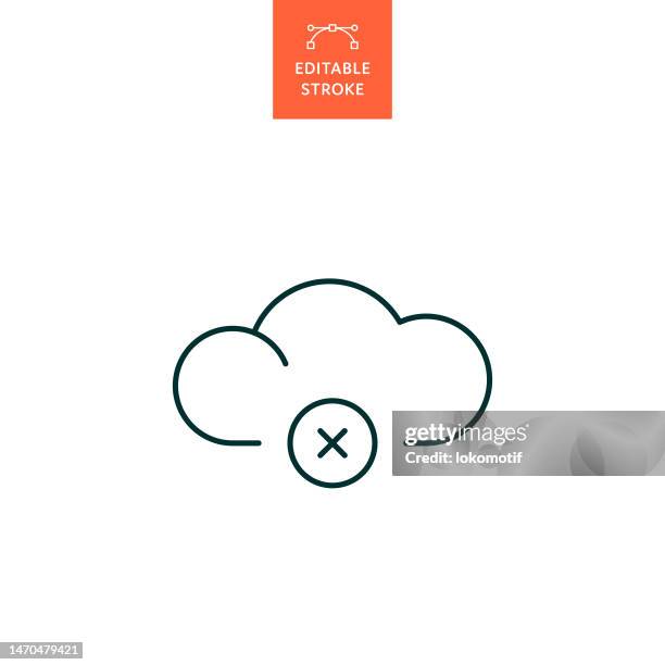 disconnected to cloud computing line icon with editable stroke. the icon is suitable for web design, mobile apps, ui, ux, and gui design. - storage solutions stock illustrations