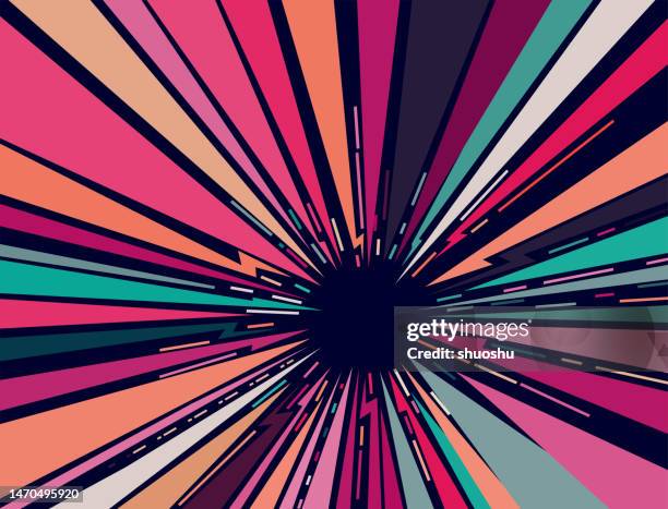 stockillustraties, clipart, cartoons en iconen met abstract radial speed  stripe lines comic material background - straling