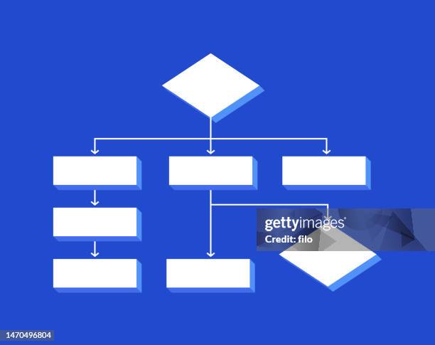 3d-entscheidungsbaum für flussdiagramme - organigramm stock-grafiken, -clipart, -cartoons und -symbole