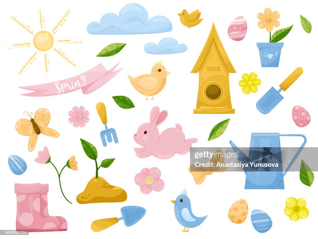 Easter Visual Spring Spring And Easter Symbols Set High-Res Vector Graphic - Getty Images